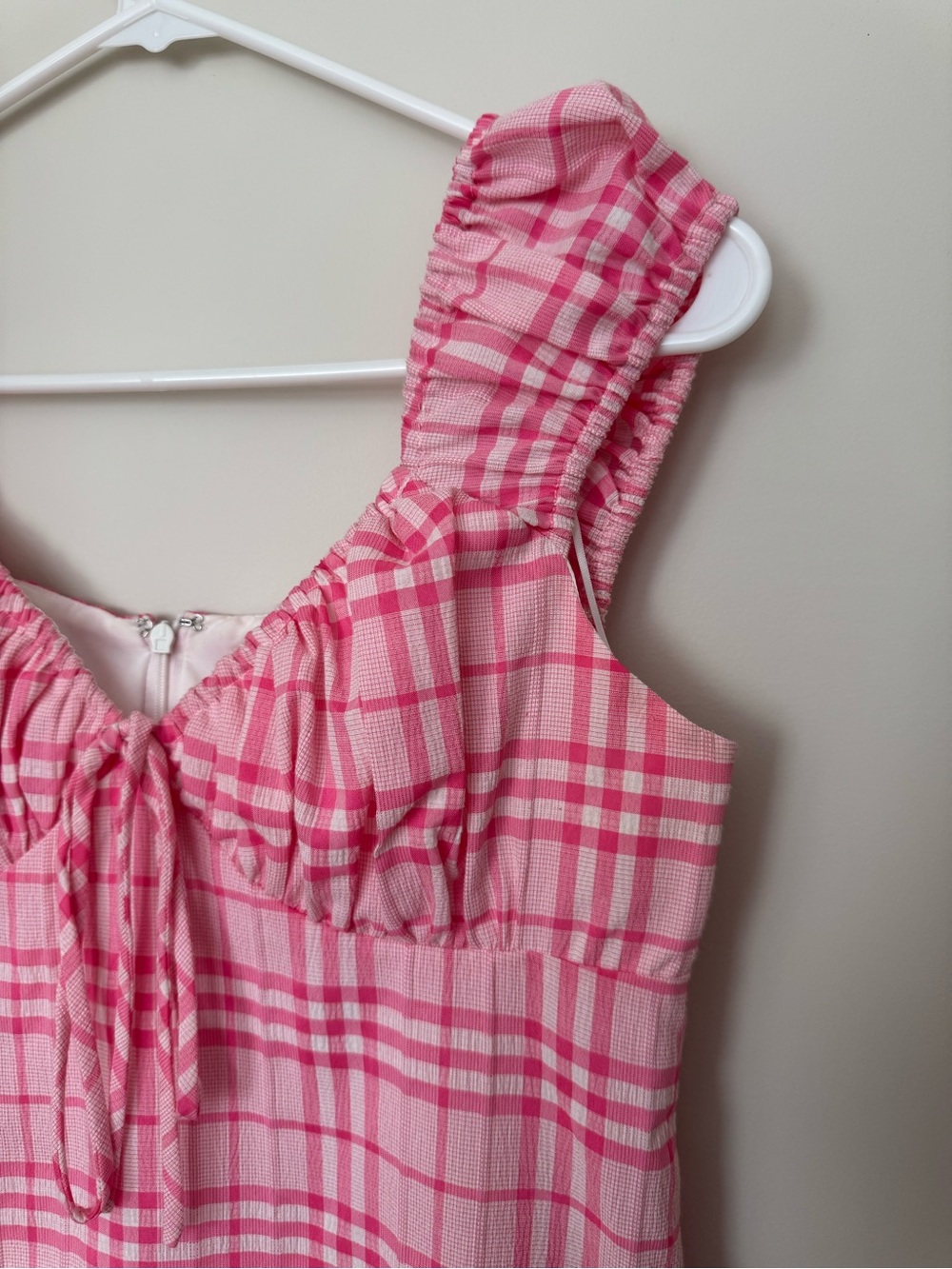 WAYF Pink Plaid Mini Dress S - Picture 5 of 12